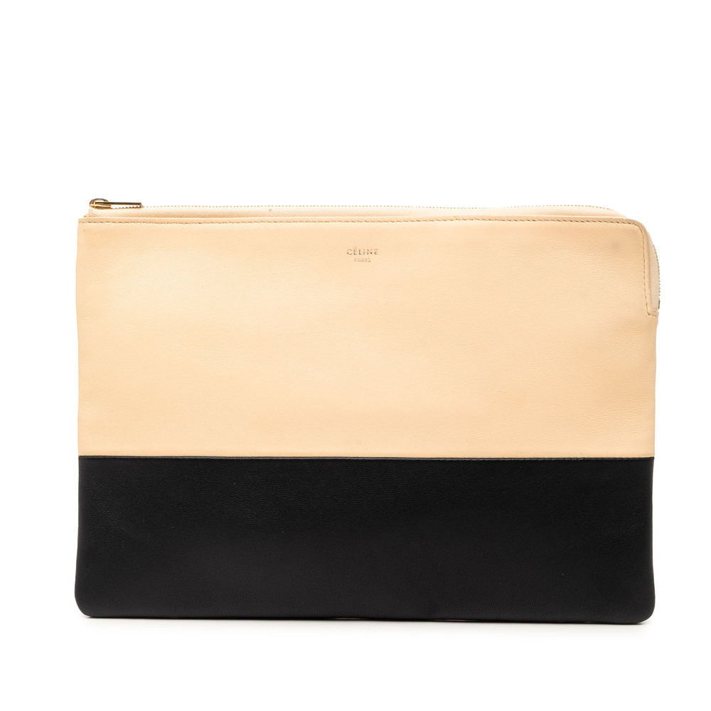 Pre-Loved Celine Bicolor Leather Solo Clutch - Picture 1 of 7